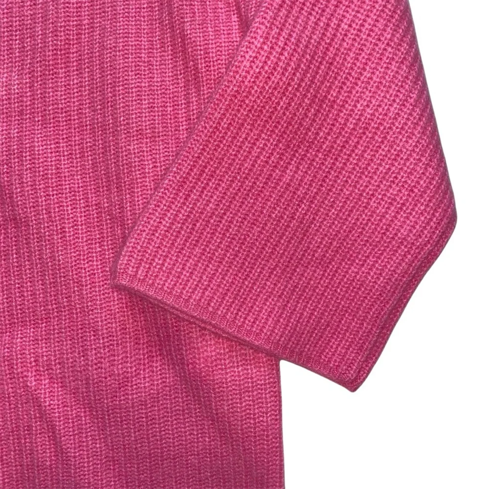 Nicole Miller Pink Merino Wool and Cashmere 3/4 Sleeve Knit Sweater - Picture 5 of 10